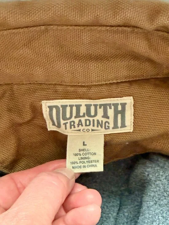 Duluth Trading Co Brown Shirt Jacket Mens Large Heavy Cotton Workwear Utility - Picture 9 of 9